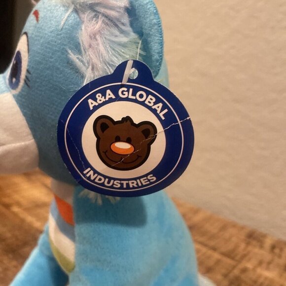 A&A GLOBAL INDUSTRIES PLUSH STUFFED ANIMAL | BLUE LION WITH PINK FUR - Picture 6 of 8